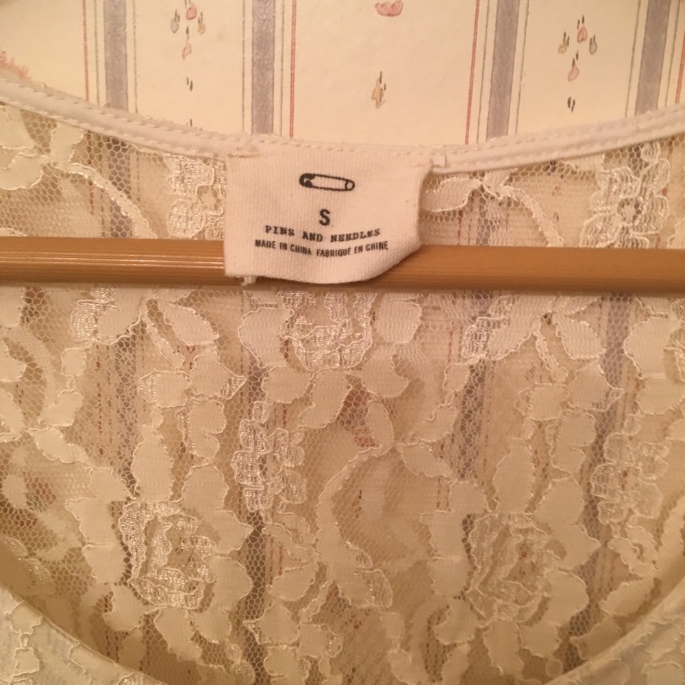 UO Pins & Needles Cream Lace Dress Cottagecore S - Picture 4 of 8
